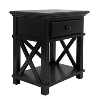 Sorrento Hamptons Bedside Table W/Drawer Black