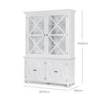 Sorrento Large Glass Door Hamptons Cabinet White