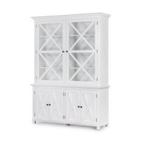 Sorrento Large Glass Door Hamptons Cabinet White