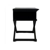 Sorrento Cross Leg Hamptons BedSide Table W/Drawer Black