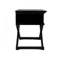 Sorrento Cross Leg Hamptons Side Table W/Drawer Black