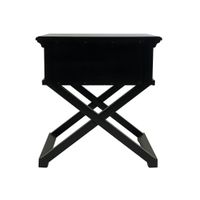 Sorrento Cross Leg Hamptons BedSide Table W/Drawer Black