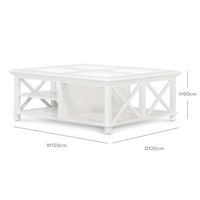 Sorrento Hamptons Square 120cm Coffee Table White