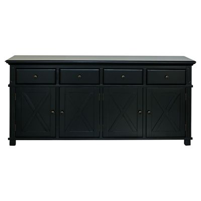 Sorrento 4 Door Hamptons 188cm Buffet Black