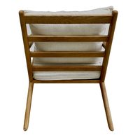 Ash Wood Timber Chair W/Natural Cushions Linen Blend