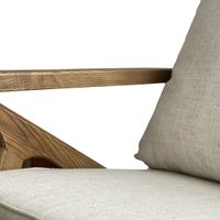 Ash Wood Timber ArmChair W/Natural Cushions Linen Blend