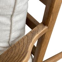 Ash Wood Timber Chair W/Natural Cushions Linen Blend