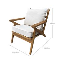 Ash Wood Timber Chair W/Natural Cushions Linen Blend