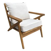 Ash Wood Timber Chair W/Natural Cushions Linen Blend