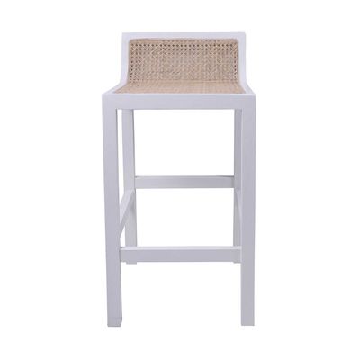 Amalfi Elm Wood and Rattan Barstool White