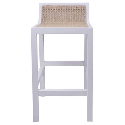 Amalfi Elm Wood and Rattan Barstool White