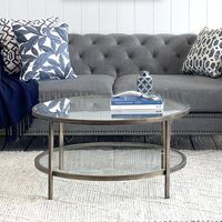 Palladium Brass Iron & Glass Coffee Table