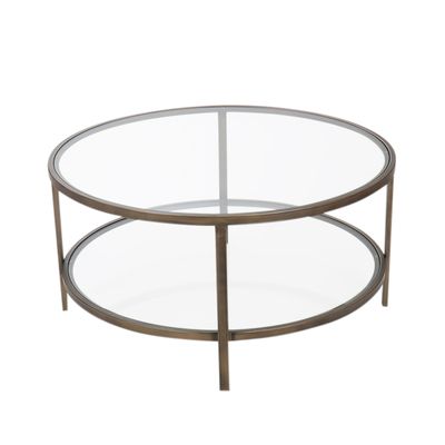 Palladium Brass Iron & Glass Coffee Table