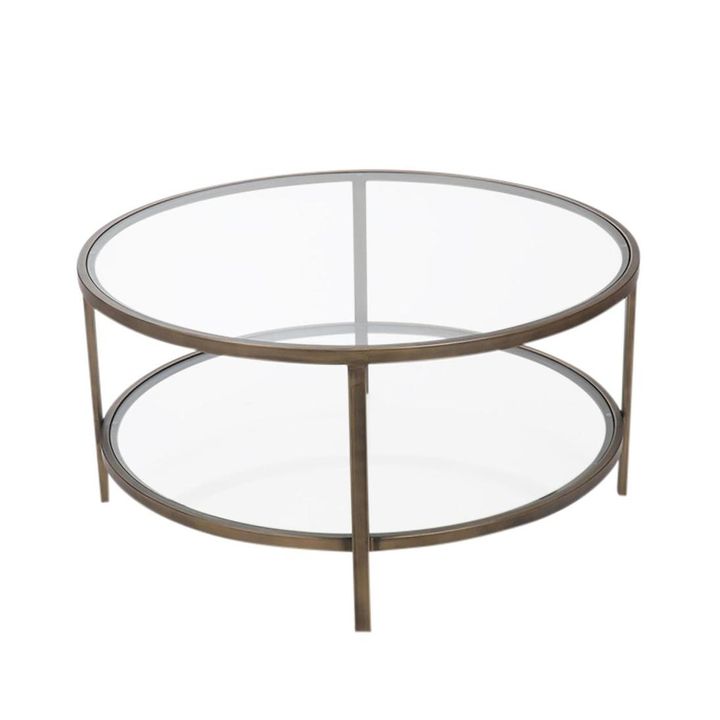 Palladium Brass Iron & Glass Coffee Table