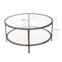 Palladium Brass Iron & Glass Coffee Table