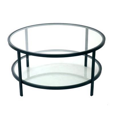 Palladium Black Iron & Glass Coffee Table