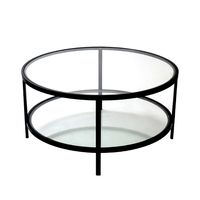 Palladium Black Iron & Glass Coffee Table