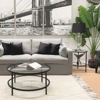 Palladium Black Iron & Glass Coffee Table