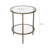 Palladium Brass Iron & Glass Side Table