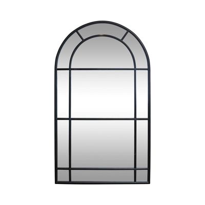 Milo Medium Iron Arched Mirror Black