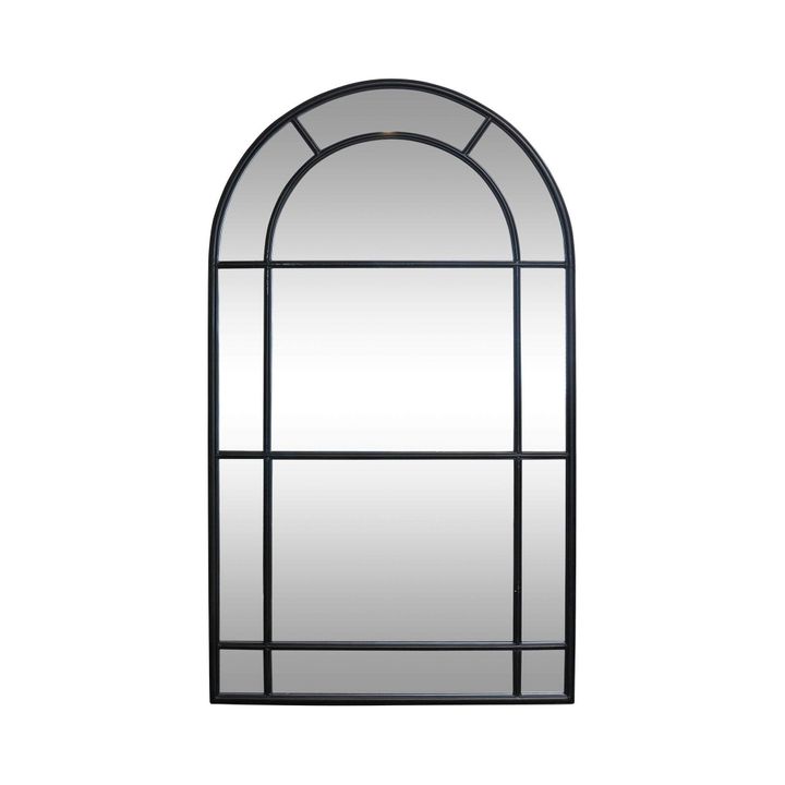 Medium Iron Arched Mirror Black