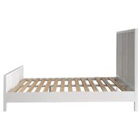 Santorini Hamptons Timber/Rattan Queen Bed White