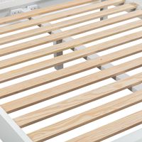 Santorini Hamptons Timber/Rattan Double Bed White