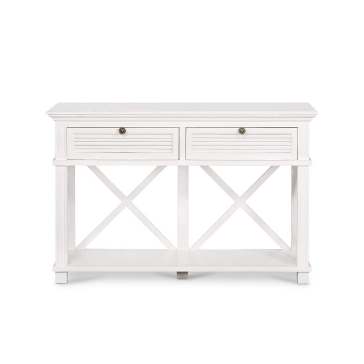 West Beach 2 Drawer Hamptons 130cm Console White