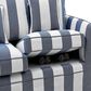 2 Seat Slip Cover - Noosa Denim Cream Stripe