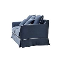 Slip Cover Only - Noosa Hamptons 2 Seat Sofa Navy W/White Piping