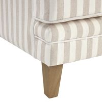 Bondi Hamptons 2 Seat Sofa Natural Stripe W/White Piping