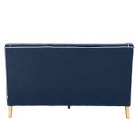 Bondi Hamptons 3 Seat Sofa Navy W/White Piping