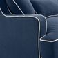 Bondi Hamptons 3 Seat Sofa Navy W/White Piping
