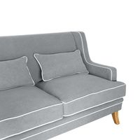 Bondi Hamptons 2 Seat Sofa Grey W/White Piping