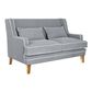 Bondi Hamptons 2 Seat Sofa Grey W/White Piping