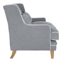 Bondi Hamptons 2 Seat Sofa Grey W/White Piping
