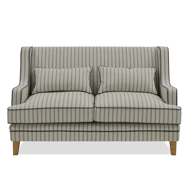 Bondi Hamptons 2 Seat Sofa Blue/White Pin Stripe