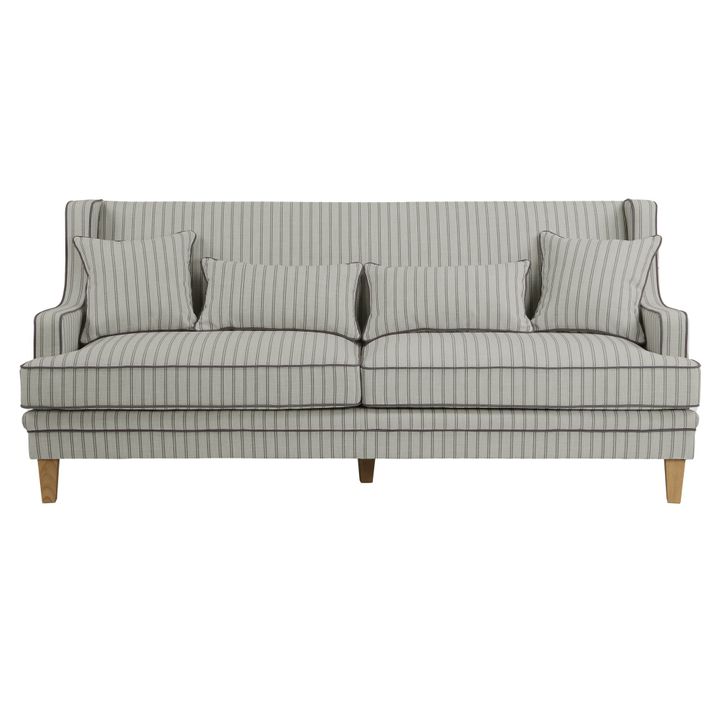Bondi Hamptons 3 Seat Sofa Blue/White Pin Stripe