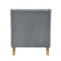 Bondi Hamptons Armchair Grey W/White Piping