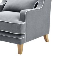 Bondi Hamptons Armchair Grey W/White Piping