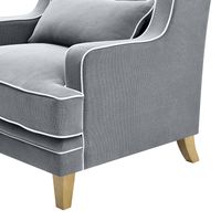 Bondi Hamptons Armchair Grey W/White Piping