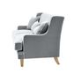 Bondi Hamptons 3 Seat Sofa Grey W/White Piping