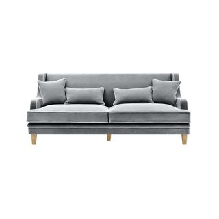 Bondi 3 Seat Sofa Grey W/ White Piping