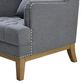 George Buttoned Armchair Grey W Silver Studs