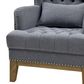 George Buttoned Armchair Grey