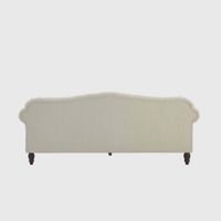 Vaucluse 3 Seat Hamptons Buttoned Sofa Beige Linen Blend