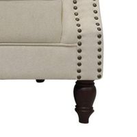 Vaucluse 3 Seat Hamptons Buttoned Sofa Beige Linen Blend