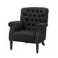 Maurice Charcoal Buttoned Armchair W/ Studs