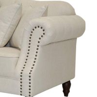 Vaucluse 2 Seat Hamptons Buttoned Sofa Beige Linen Blend