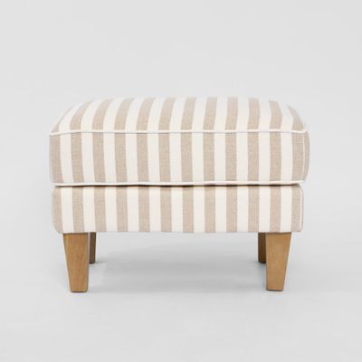 Bondi Hamptons Ottoman Natural Stripe